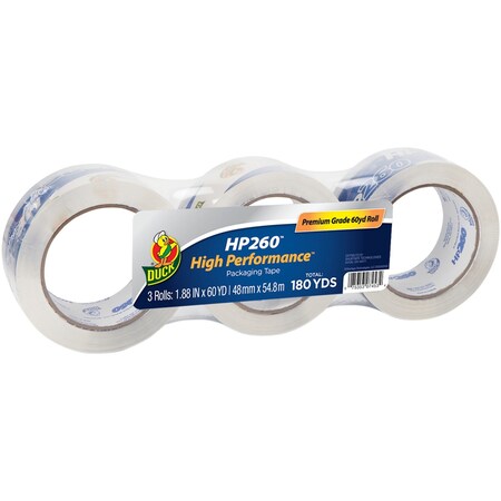 Duck Brand Sealing Tape, 3" Core, 3.1 mil, 1-7/8"x60 Yds., 3/PK, Clear 12PK DUCHP260C03